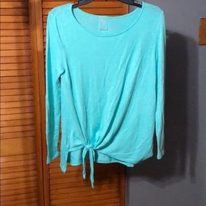 Mint colored long sleeved basic tee